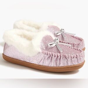 J. Crew Girls' Glitter Moccasin slippers - BS628 - Size 1 - NWT
